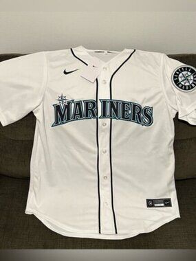 Nike Authentic Seattle Mariners MLB Baseball with Patch White Jersey